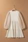 Embellished Puff Sleeve Tiered A-line Dress - Fashionfitz