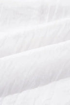 Beige Embroidered Mesh Flounce Sleeve Blouse - Fashionfitz