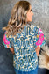 Beige Embroidered Puff Sleeve Frilled Neck Printed Top - Fashionfitz