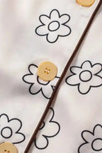 Beige Floret Printed Pajama Shorts Set - Fashionfitz