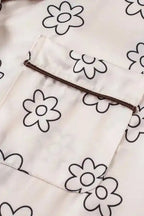 Beige Floret Printed Pajama Shorts Set - Fashionfitz