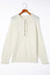 Beige frill trim buttoned knit pullover sweater - sweaters & cardigans