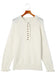 Beige frill trim buttoned knit pullover sweater - sweaters & cardigans