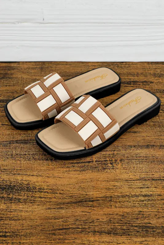 Beige harmony slides - slippers