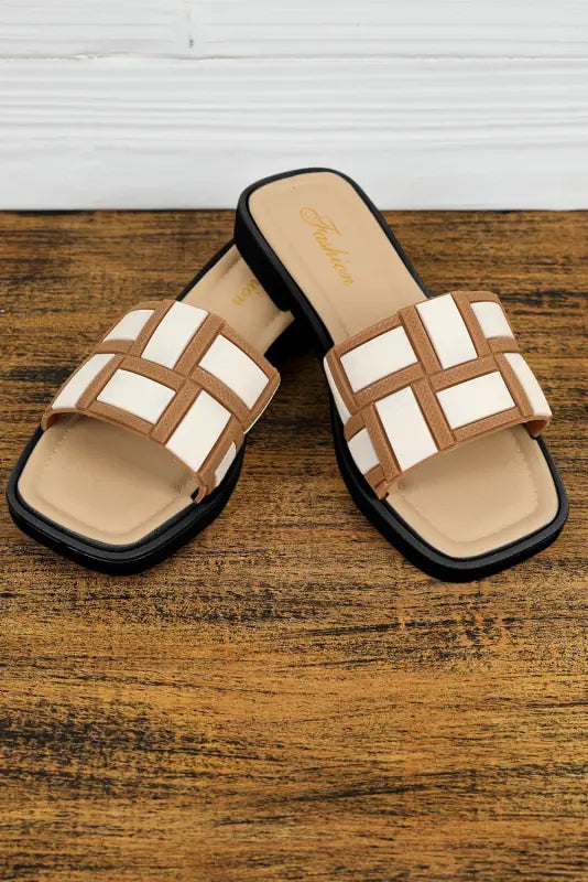 Beige harmony slides - slippers