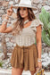 Beige pointelle knit flutter sleeve sweater - tops