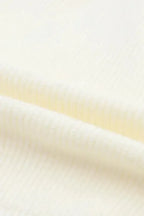 Beige Ribbed Surplice Crop Sweater - Fashionfitz