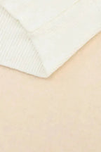 Beige Ribbed Surplice Crop Sweater - Fashionfitz