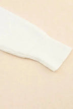 Beige Ribbed Surplice Crop Sweater - Fashionfitz