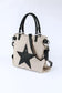 Beige star canvas tote bag - one size / 95% cotton + 5% polyester - bags