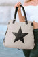 Beige star canvas tote bag - one size / 95% cotton + 5% polyester - bags