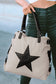 Beige star canvas tote bag - one size / 95% cotton + 5% polyester - bags