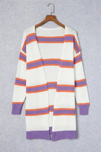 Beige Stripe Cardigan - Fashionfitz