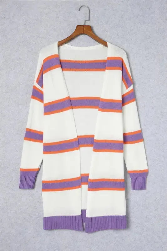 Beige Stripe Cardigan - Fashionfitz