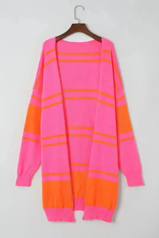 Beige Stripe Cardigan - Fashionfitz