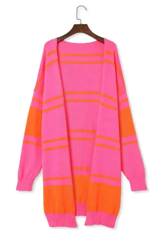 Beige Stripe Cardigan - Fashionfitz