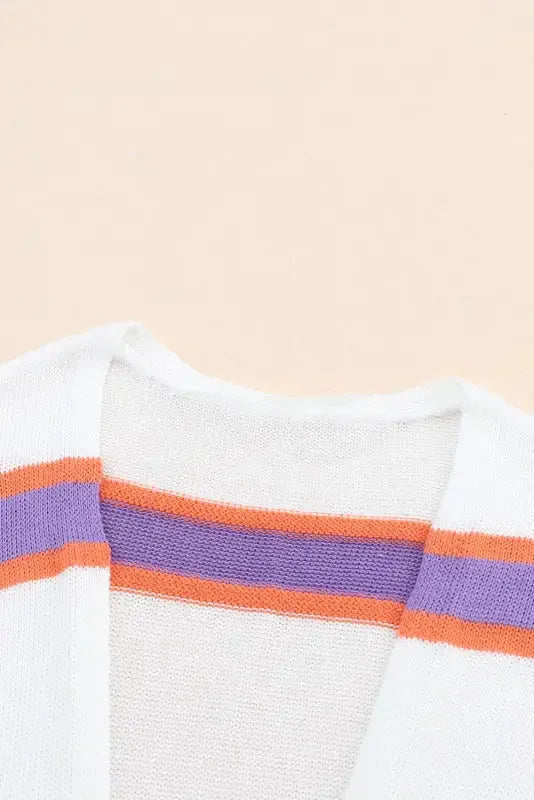 Beige Stripe Cardigan - Fashionfitz