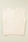 Beige sweater tank top - cable knit dolman armholes - tops/sweater vests