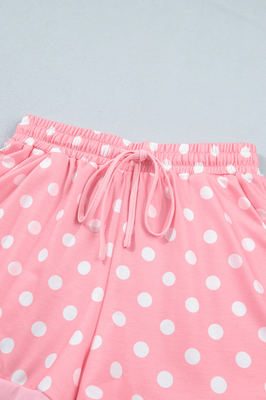 Polka Dot Oversized Top & Drawstring Shorts Set Women UK — angled view | Fashionfitz UK