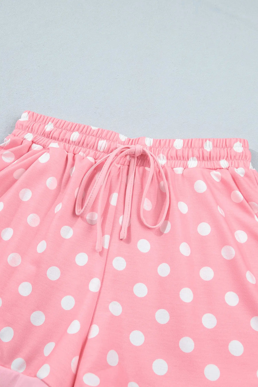 Polka Dot Oversized Top & Drawstring Shorts Set Women UK — angled view | Fashionfitz UK