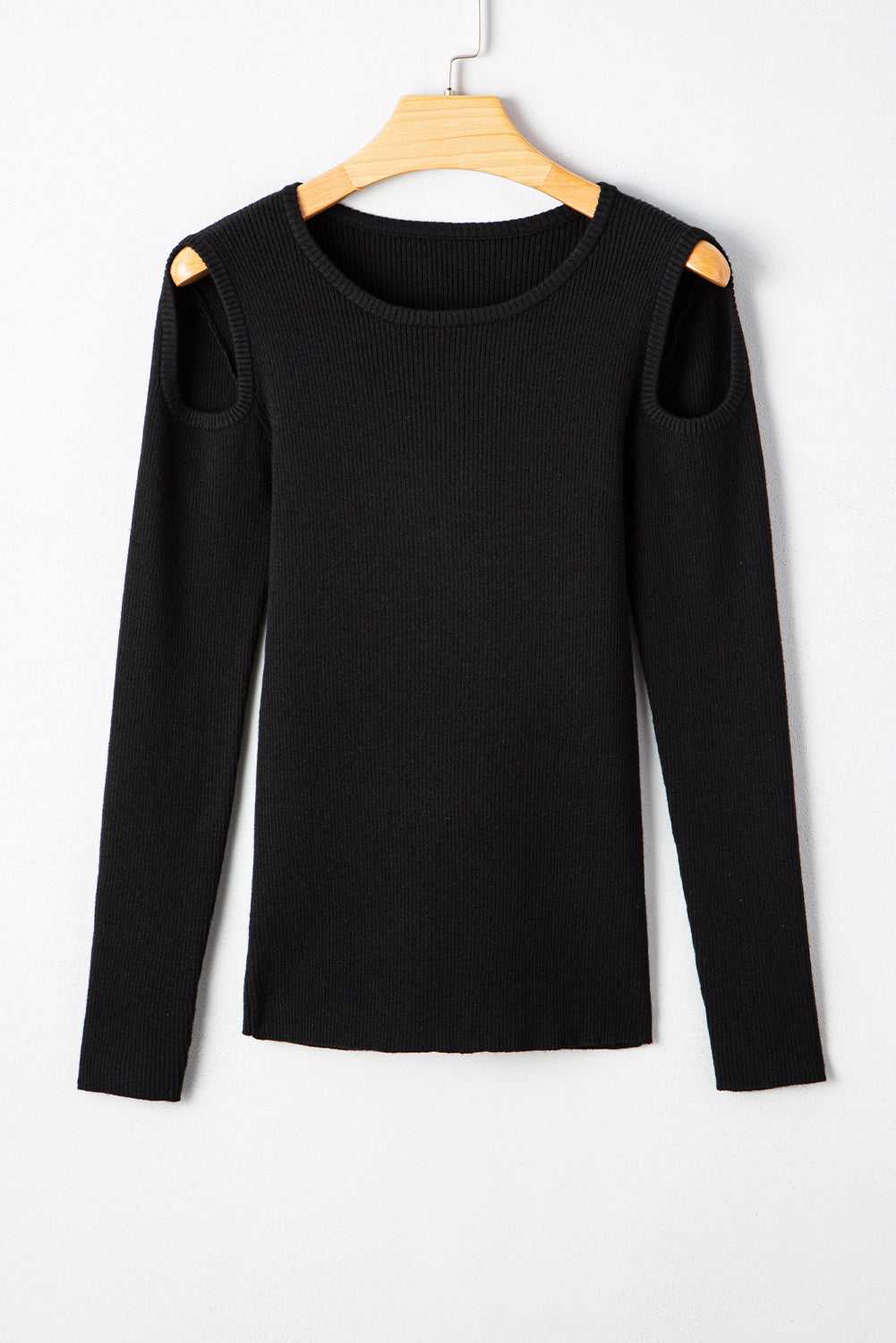 Cold Shoulder Black Sweater