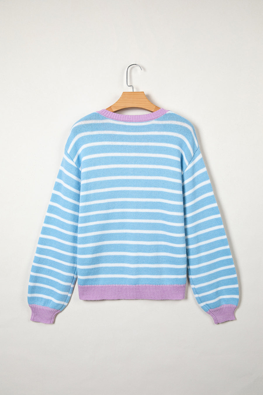 Stripe Contrast Trim Button Down Cardigan Women UK