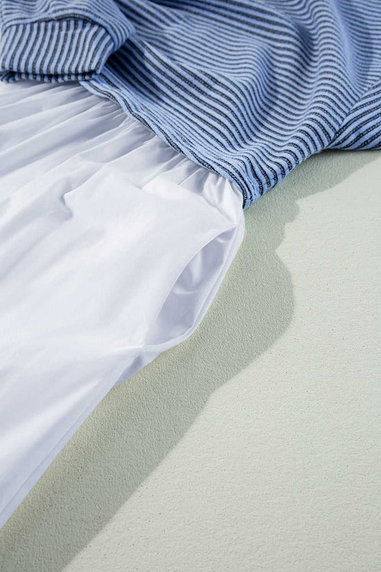 Cobalt Stripe Pleated Dress