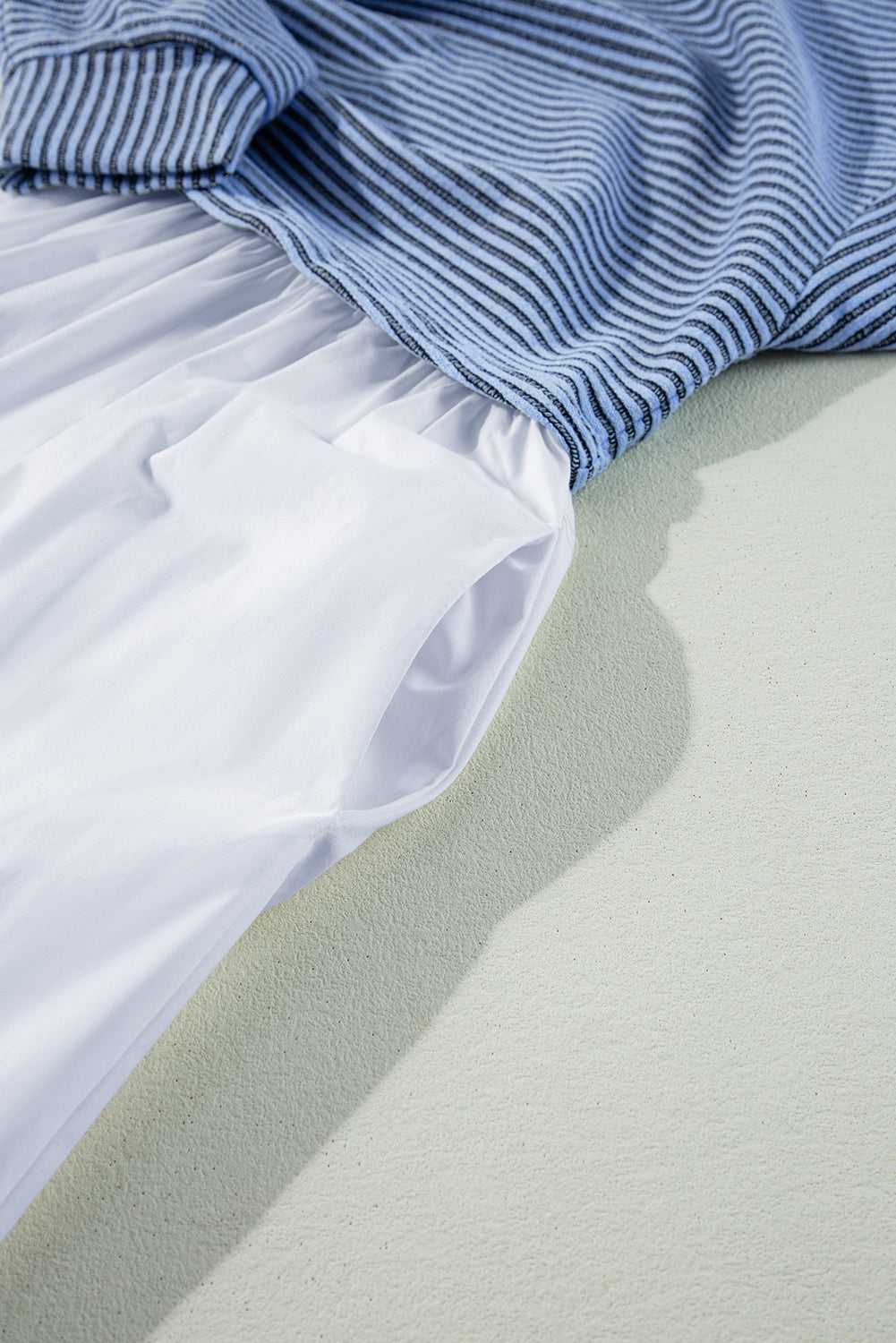 Cobalt Stripe Pleated Dress