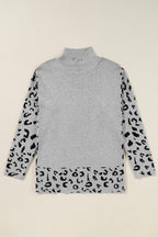 Leopard High Neck Oversized Sweater