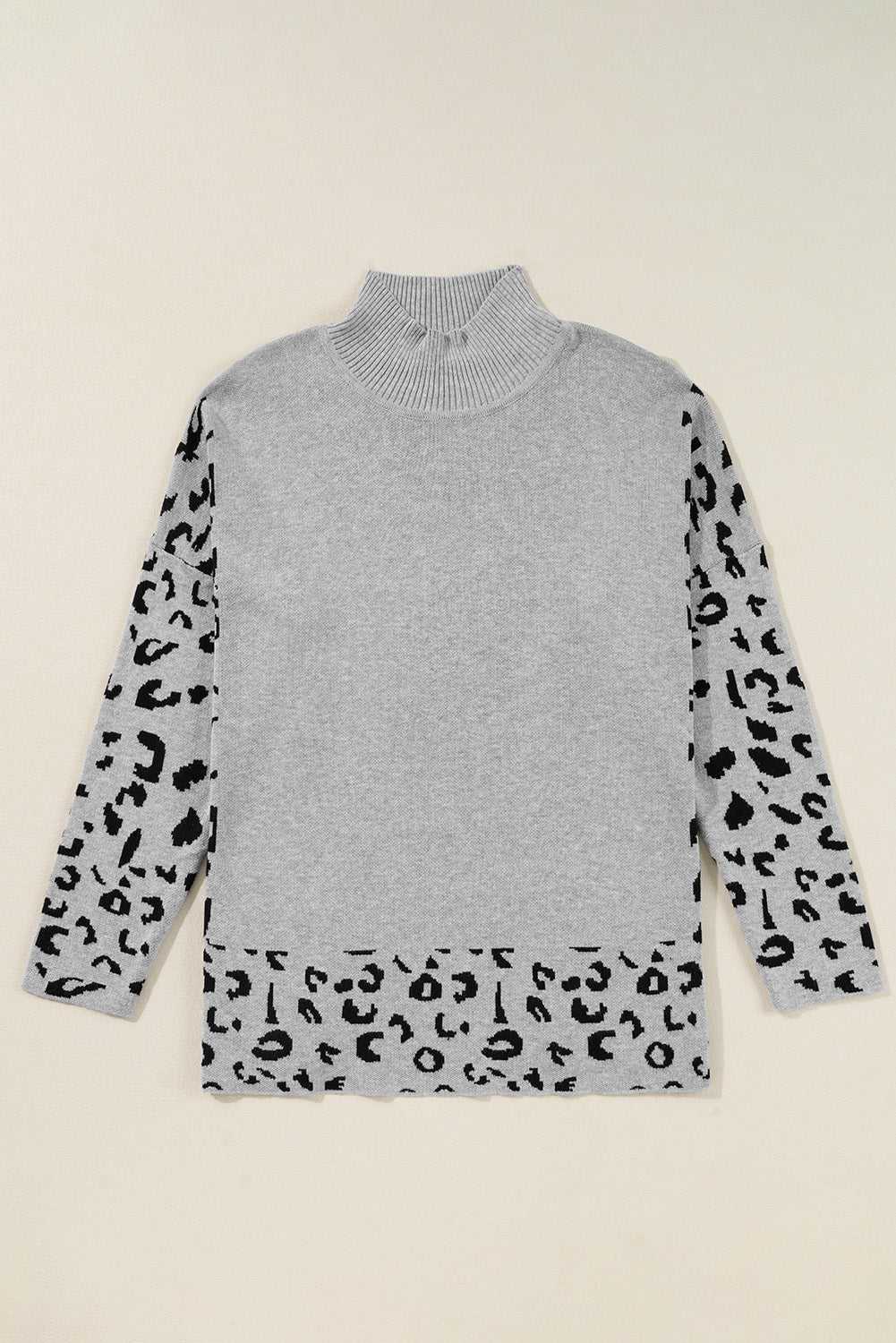 Leopard High Neck Oversized Sweater