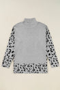 Leopard high neck oversized sweater sweaters