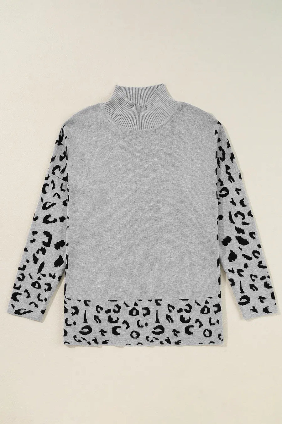 Leopard high neck oversized sweater sweaters