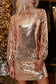 Glimmer Goddess Mini – Gold Sequin Cutout Dress