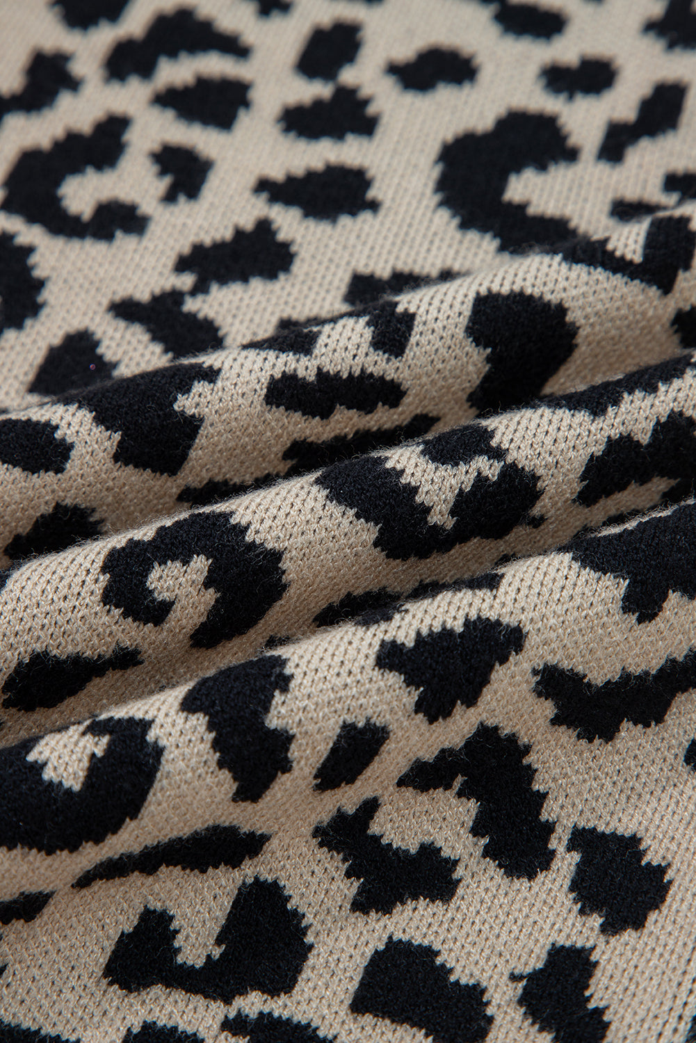 Oversized Chunky Knit Leopard Cardigan