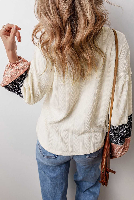 Patchwork Petals Knit Blouse