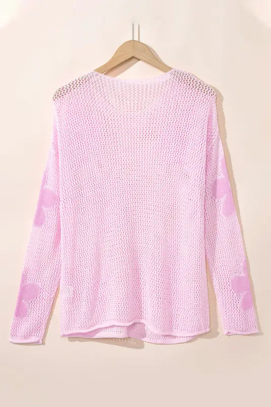 Big flower summer knit sweater