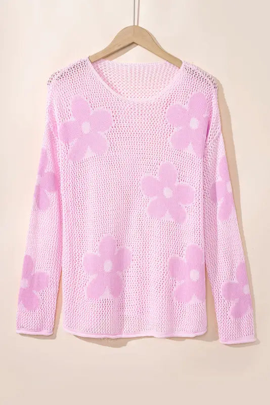 Big flower summer knit sweater