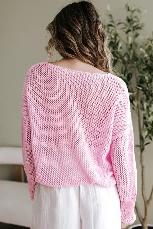 Big flower summer knit sweater | women’s sweaters | fashionfitz