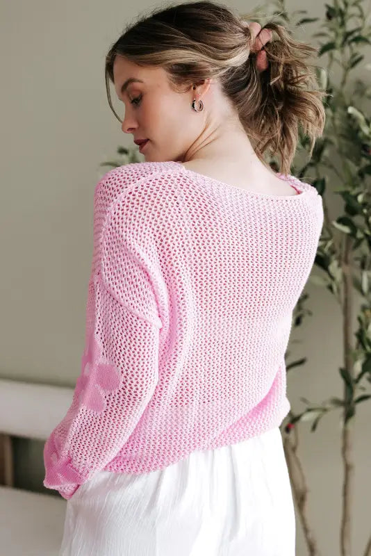 Big flower summer knit sweater | women’s sweaters | fashionfitz