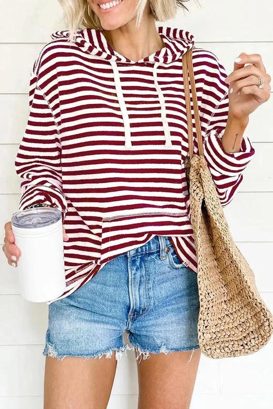 Biking Red Striped Hoodie - Fashionfitz