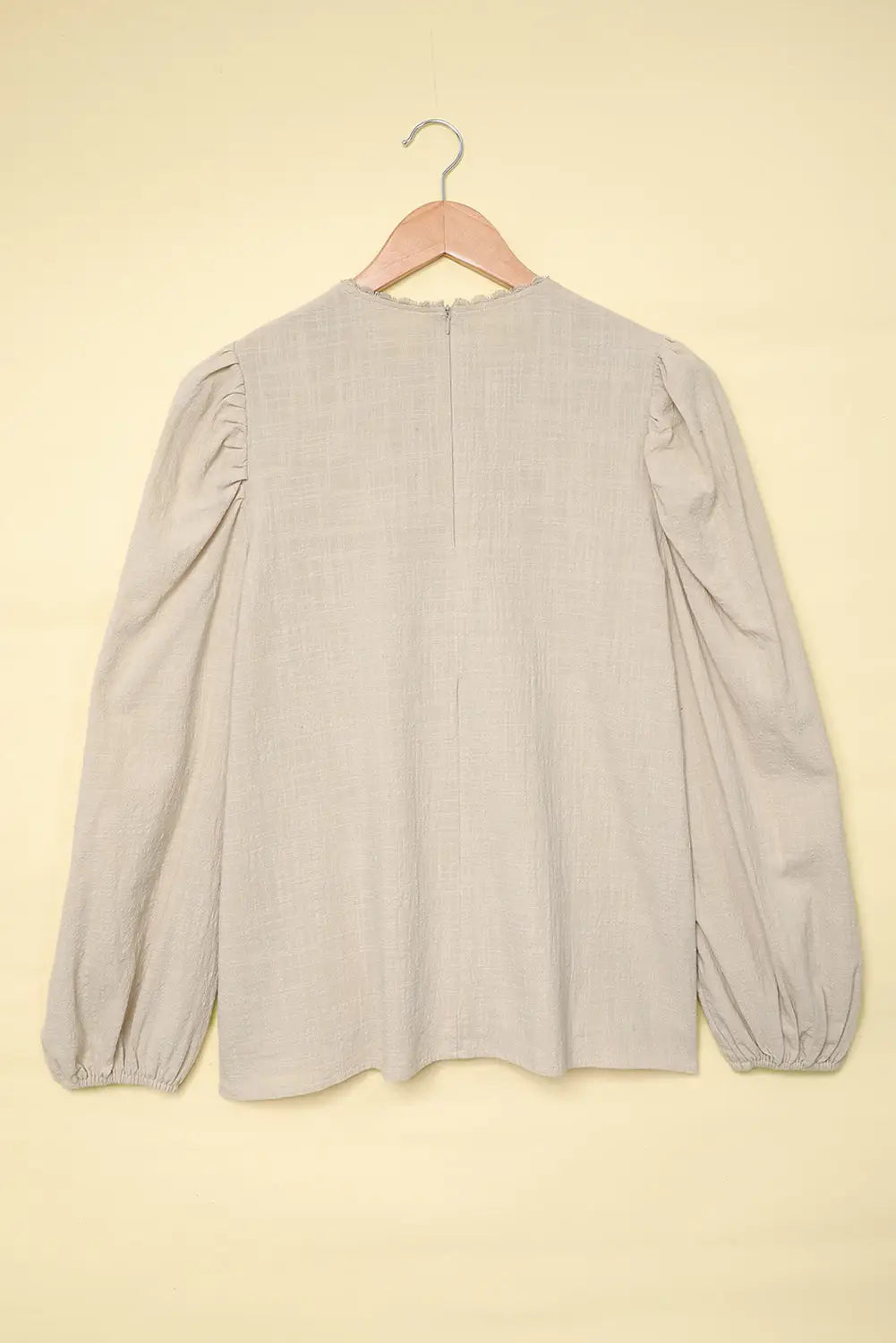 Billowed sleeve crew neck blouse - blouses & shirts