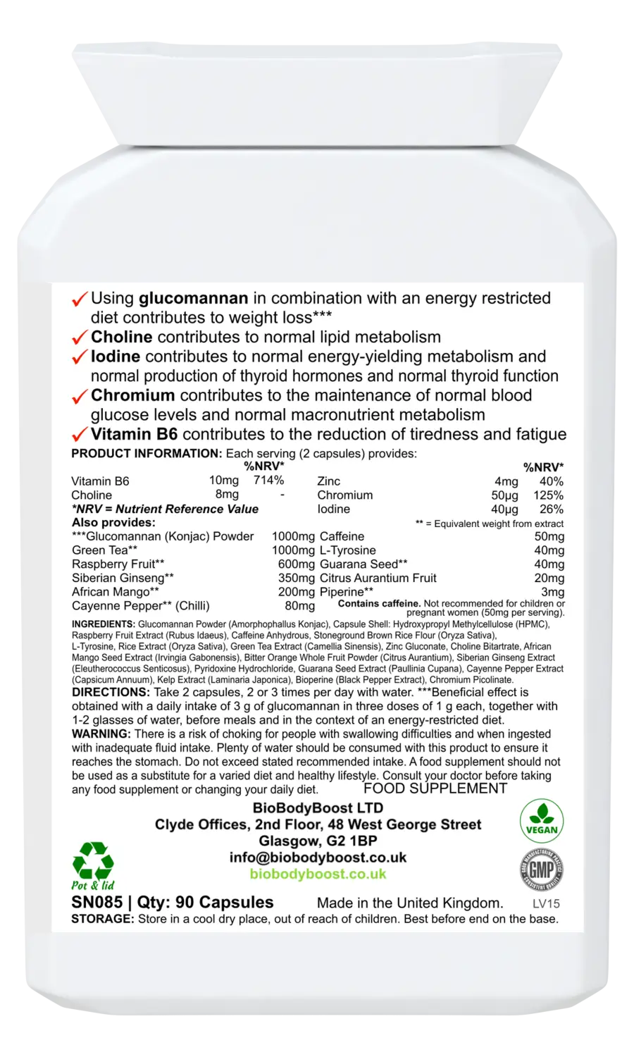 Bioburn glucomannan raspberry combination - vitamins &