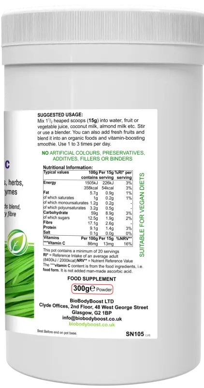 Biogreenz - organic green meal shake - nutrition drinks & shakes