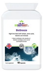 BioSnooze Night Time Herbal Sleep Blend — chamomile, valerian and lemon balm formula, 60 vegan capsules for restful sleep, BioBodyBoost UK