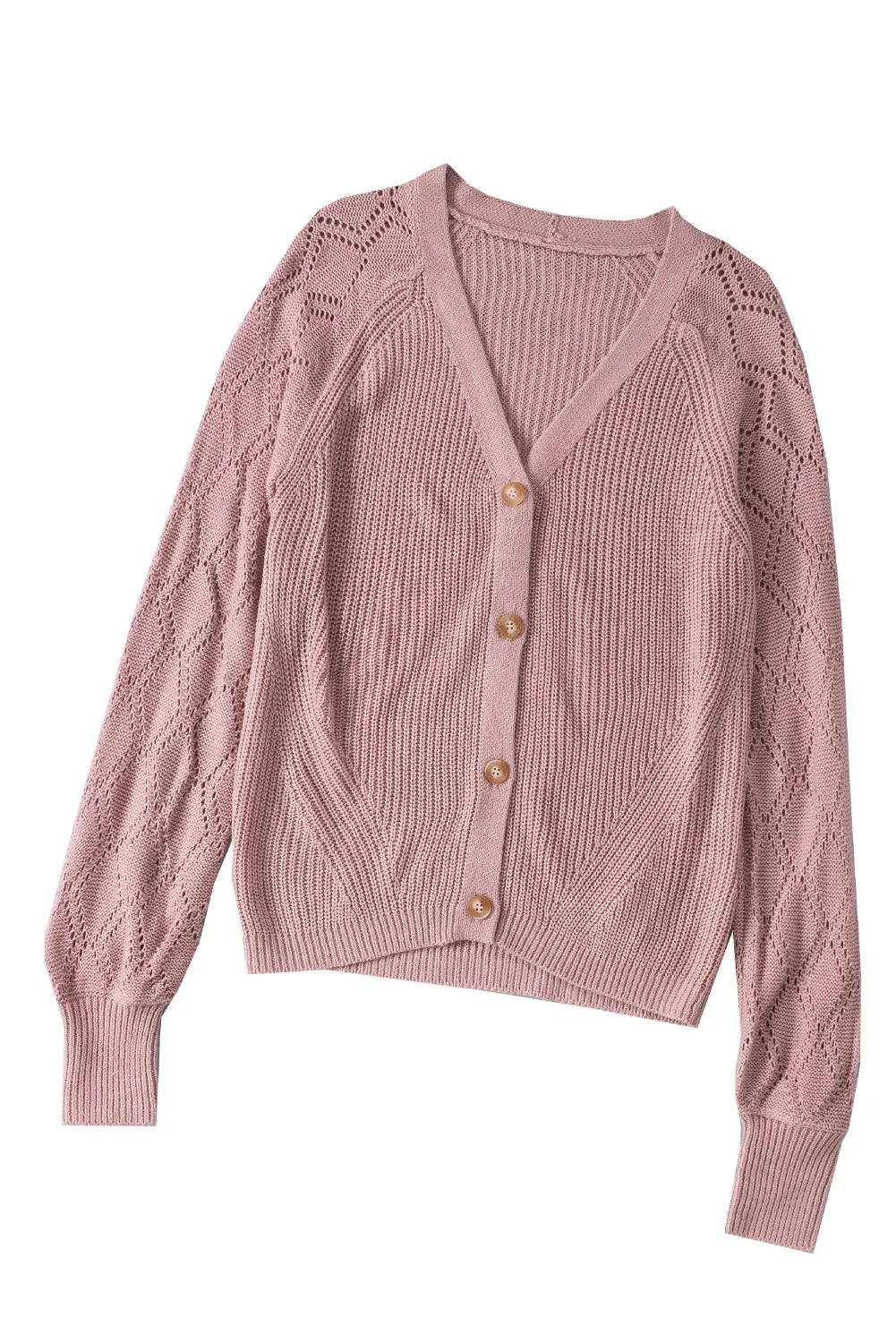 Bishop sleeve button v neck sweater - sweaters & cardigans