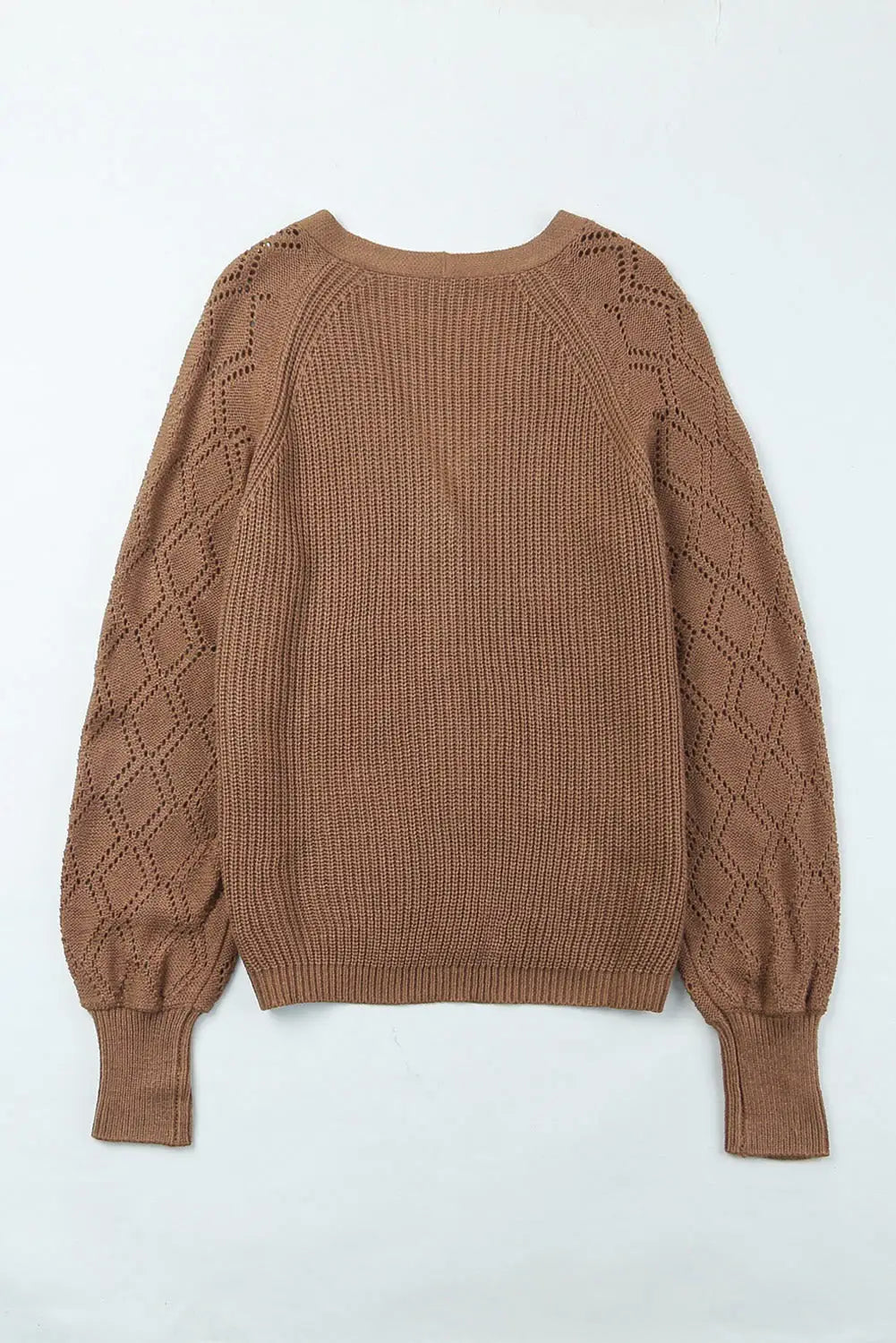 Bishop sleeve button v neck sweater - sweaters & cardigans