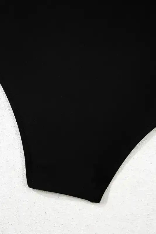Black 2-tone Crossed Cutout Backless Monokini - Fashionfitz
