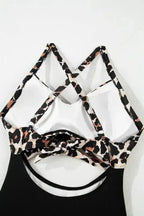 Black 2-tone Crossed Cutout Backless Monokini - Fashionfitz