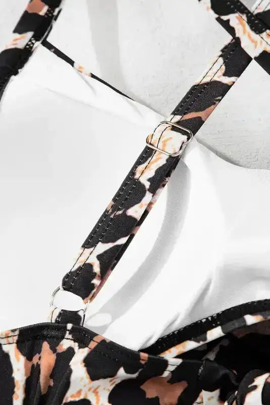 Black 2-tone Crossed Cutout Backless Monokini - Fashionfitz