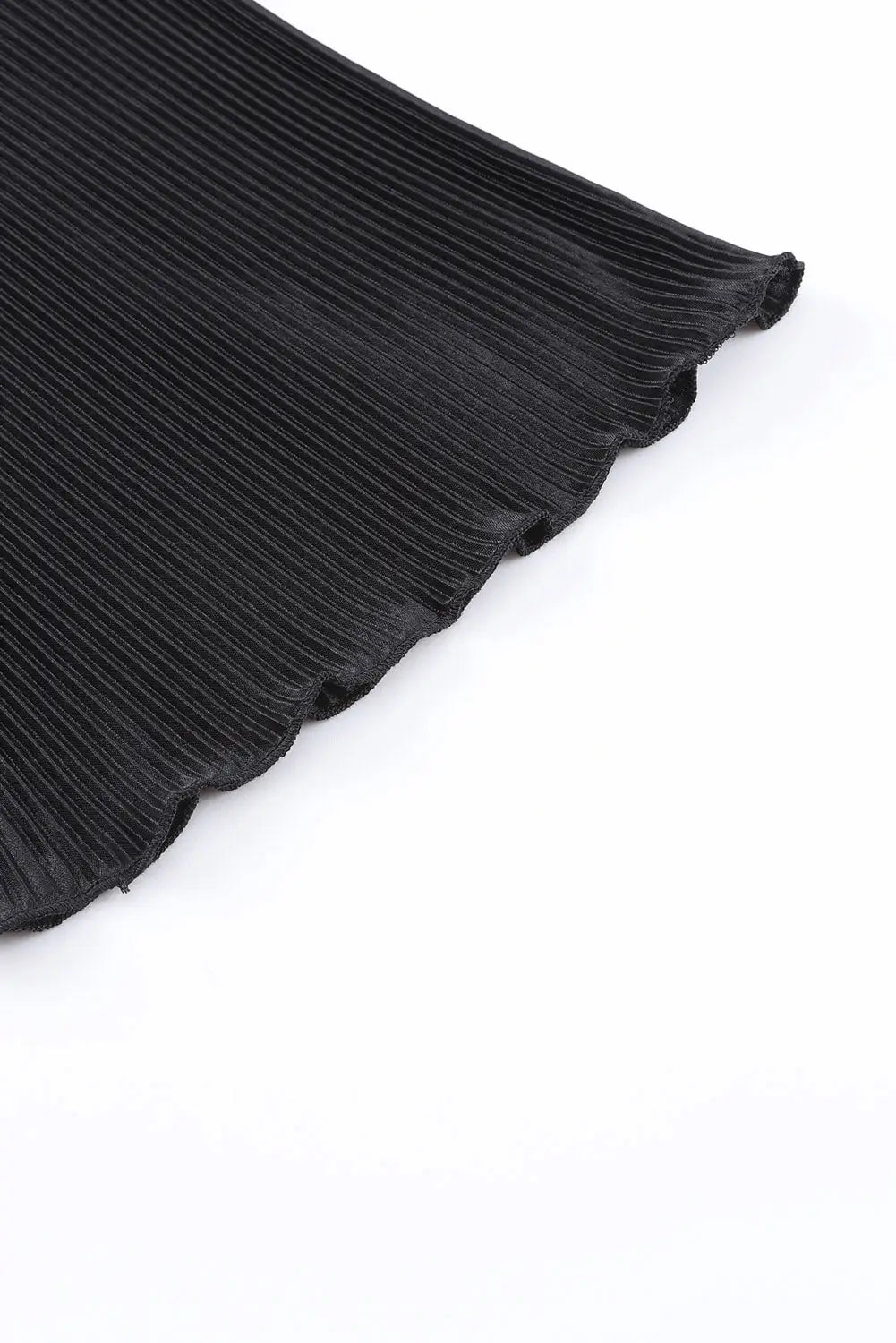 Black 3/4 sleeves pleated shirt and high waist shorts lounge set - loungewear